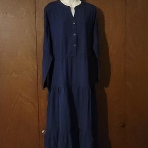 New Denim & Co Navy Tiered Dress